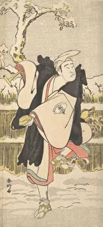 Sandaime Onoe Kikugoro Gallery: Onoe Matsusuke as a Kannen-Butsu or Mendicant Buddhist Monk, ca. 1790?. Creator: Katsukawa Shunko