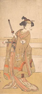 Onoe Tamizo as a Samurai Woman, ca. 1775 or 1776. Creator: Shunsho Onoe Tamizo as a Samurai Woman, ca. 1775 or 1776. Creator: Shunsho