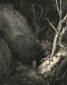 Onward he moved, I close his steps pursued, c1890. Creator: Gustave Doré