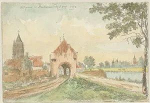 City Gate Prints: The Oostpoort in Heukelom, 1750. Creator: J. Molijn