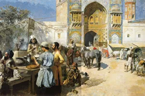 Restaurant Prints: An Open-Air Restaurant, Lahore, c1889. Artist: Edwin Lord Weeks