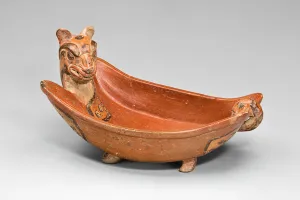 Ceramic And Pigment Prints: Open Bowl in the Form of a Jaguar, A. D. 600 / 900. Creator: Unknown