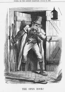 Anarchy Gallery: The Open Door!, 1885. Artist: Joseph Swain