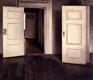 Doors Prints: Open Doors. Artist: Hammershoi, Vilhelm (1864-1916)