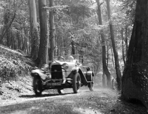 Lagonda Prints: Open high chassis Lagonda taking part in the North West London Motor Club Trial