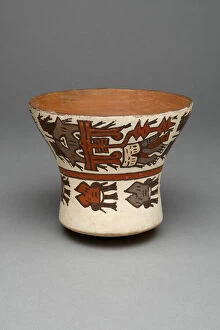 Violence Gallery: Open-Neck Cup Depicting Abstract Figures and Decapitated Heads, 180 B.C. / A.D. 500