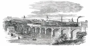 Aberdeen Scotland Prints: Opening of the Aberdeen Railway - Dee Bridge and Aberdeen Terminus, 1850. Creator: Unknown