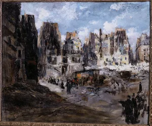 Canvasmaterial Prints: Opening of avenue de l'Opera, c1878. Creator: Felix Hilaire Buhot