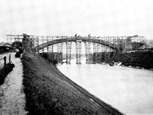 Scaffolding Prints: The Opening of the Baltic Canal: the high-level railway bridge at Levensau under construction