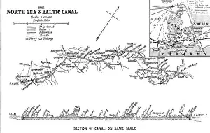 Opening Prints: The Opening of the Baltic Canal: map and section of the canal
