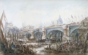 Blackfriars Bridge Gallery: Opening of Blackfriars Bridge, London, 1869. Artist: George Chambers