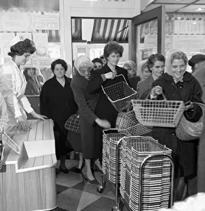 Retail Gallery: Opening of Broughs supermarket, Thurnscoe, South Yorkshire, 1963