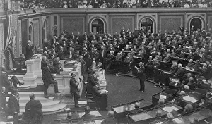 Opening ceremonies of the U.S. 59th Congress, 2nd session, 1906, with Speaker Joseph... 1906. Creator: Frances Benjamin Johnston