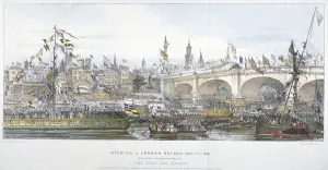 Opening ceremony of the new London Bridge, 1831. Artist: Englemann, Graf and Co