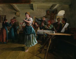 Wine Jug Prints: The Opening Dance, 1863. Artist: Waldmuller, Ferdinand Georg (1793-1865)