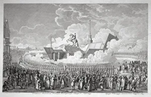 Opening of the equestrian statue of Peter the Great on Senate Square St. Petersburg in 1782, early 1