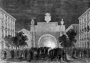 Vanishing Point Prints: Opening of the Mont Cenis Tunnel: illuminations at Turin representing the tunnel