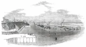 Flotilla Prints: Opening of the New Docks at Sunderland - the Marine Procession, 1850. Creator: Unknown