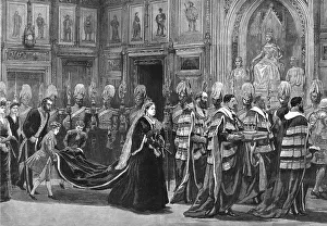 The Opening of the new Parliament by the Queen, 1886. Creator: Unknown