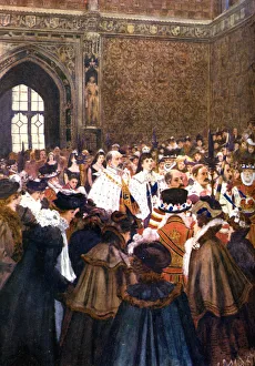 Arnold Wright Gallery: The opening of Parliament by King Edward VII, c1905