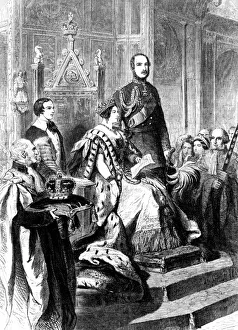 Arnold Wright Gallery: The opening of Parliament by Queen Victoria, 1856 (c1905)