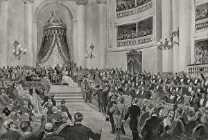 The Opening of the Parliament in the Senate, Madrid, Spain, 20 April 1898. Creator: Enrique Laporta Valor