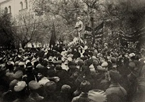Agitprop Prints: The opening of the Robespierre Monument in Moscow on 3 November 1918, 1918