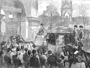 Albert Hall Prints: Opening of the Royal Albert Hall: arrival of the Queen, 1871. Creator: Unknown