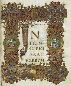 Intricately Prints: Opening of St Johns Gospell, c1020. Creator: Unknown