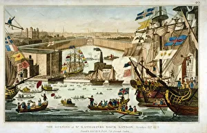 Telford Prints: Opening of St Katharines Dock, London, October 25 1828