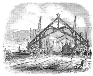 Inauguration Prints: Opening of the Valparaiso and Santiago Railway - Train leaving the Valparaiso Station
