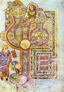 St Matthew Prints: Opening words of St Matthews Gospel Liber Generationes, from The Book of Kells, c800
