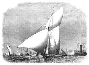 Yachts Prints: Opening of the Yachting Season:the Royal Thames Yacht Club - The Fiona winning at Gravesend