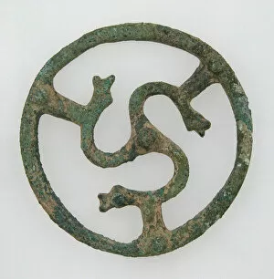 Openwork Belt Fitting with Serpent Design, Frankish, 500-700. Creator: Unknown