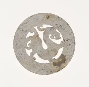 Disc Prints: Openwork Jade Bi, Western Han dynasty (206 B. C. -A. D. 9). Creator: Unknown
