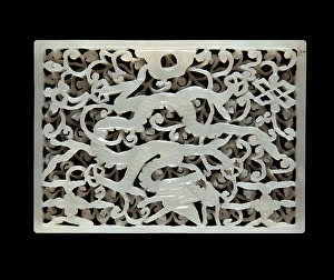 Designs Prints: Openwork plaque with dragon design, 1573-1620. Creator: Unknown