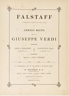 Opera Falstaff: first edition of the original version, 1893