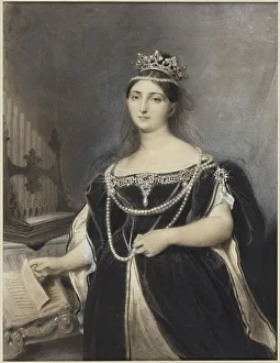 The opera singer Giuditta Pasta (1798-1865), as Anna Bolena in the opera by Gaetano Donizetti, 1832. Creator: Henriquel-Dupont, Louis Pierre (1797-1892)