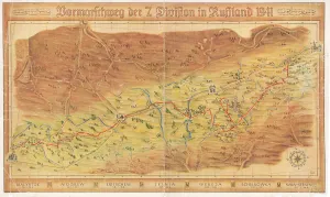 1942 Prints: Operation Barbarossa. The route of the 7th Infantry Division from Warsaw to Moscow, 1942