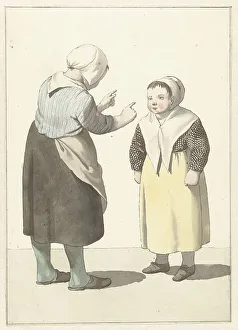W Barthautz Prints: Two opposing girls, 1700-1800. Creator: W. Barthautz