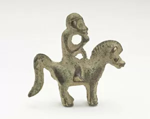 Republic Of China Gallery: Orament in the form of a monkey riding a horse, Period of Division, 220-589