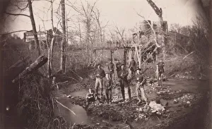 Andrew J Russell Prints: [Orange and Alexandria Railroad Bridge, near Union Mills, Virginia], ca. 1863