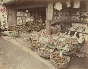 Oranges Prints: Orange Shop, 1870s-1890s. Creator: Kusakabe Kimbei