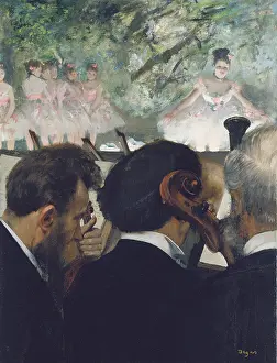 Waiting Prints: Orchestra Musicians, 1872, (1874-1876). Creator: Edgar Degas