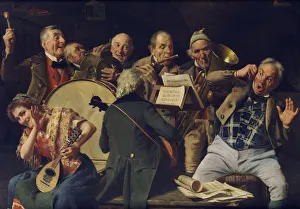 An orchestra rehearsal, c. 1920. Artist: Massani, Pompeo (1850-1920) An orchestra rehearsal, c. 1920. Artist: Massani, Pompeo (1850-1920)