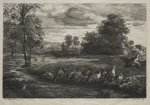 The Call to Order, 1859. Creator: Felix Bracquemond (French, 1833-1914); August Delatre