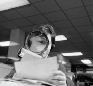 Administration Gallery: An order gets a close inspection, 1967. Artist: Michael Walters