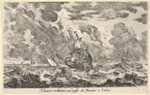 Della Bella Prints: An ordinary ship travelling between Douvre and Calais (Naviere ordinaire qui passe de