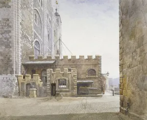 Stepney Prints: Ordnance Office at the bottom of the White Tower, Tower of London, Stepney, London, 1883