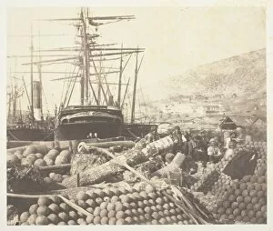 Ammunition Collection: The Ordnance Wharf, Balaklava, 1855. Creator: Roger Fenton